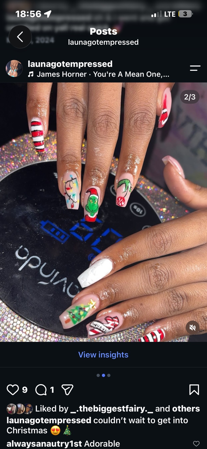 A very merry mischief — Hand-painted Grinch, Christmas lights and candy-cane stripes.